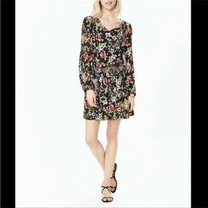 Banana Republic Long Sleeve Navy Floral Dress